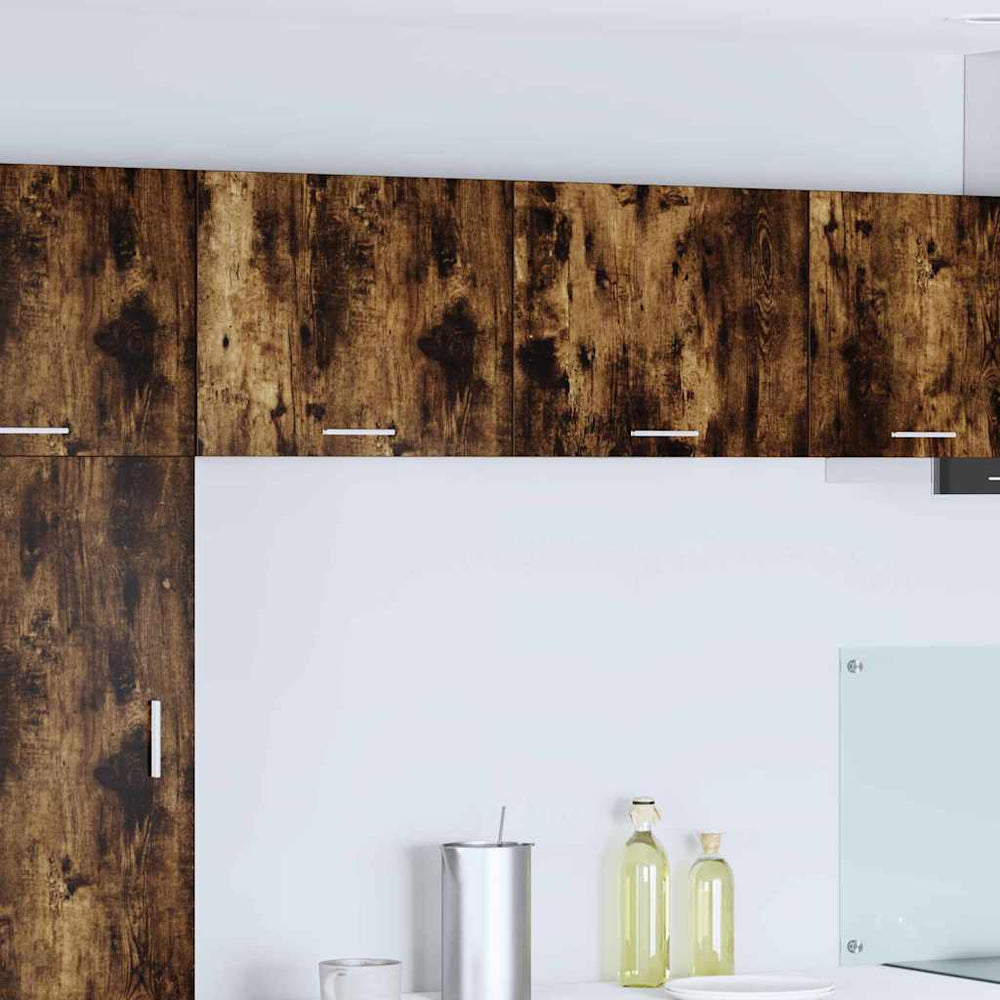vidaXL Wall Cabinet with Door Smoked Oak and White 50 x 31 x 40 cm