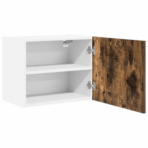 vidaXL Wall Cabinet with Door Smoked Oak and White 50 x 31 x 40 cm