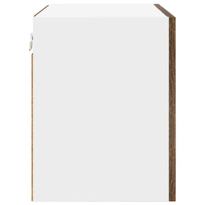vidaXL Wall Cabinet with Door Smoked Oak and White 50 x 31 x 40 cm