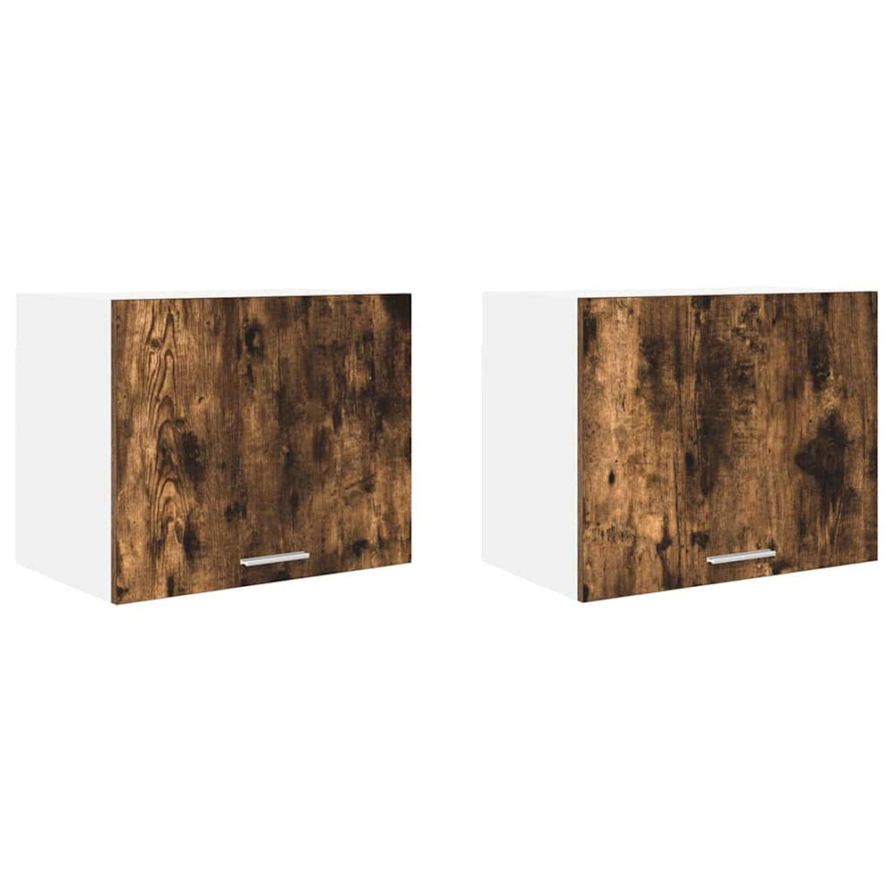 vidaXL Wall Cabinet 2 pcs Smoked Oak and White 50 x 31 x 40 cm