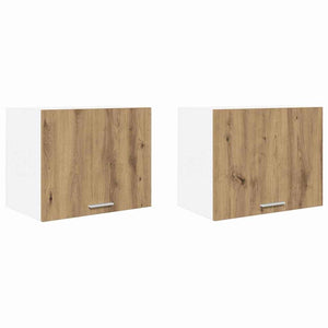 vidaXL Wall Cabinets 2 pcs Artisan Oak and White 50 x 31 x 40 cm