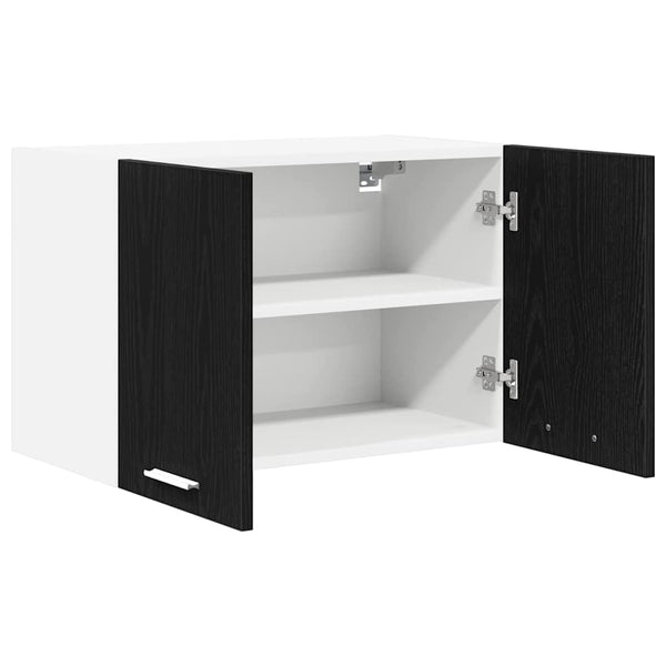 vidaXL Wall Cabinet with Door Black Oak and White 60 x 31 x 40 cm