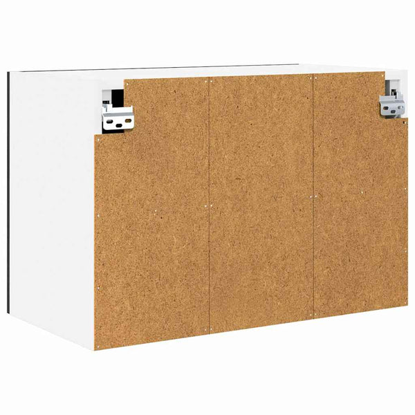vidaXL Wall Cabinet with Door Black Oak and White 60 x 31 x 40 cm