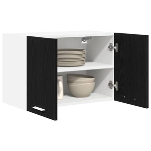 vidaXL Wall Cabinet with Door Black Oak and White 60 x 31 x 40 cm