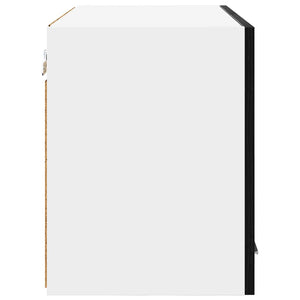 vidaXL Wall Cabinet with Door Black Oak and White 60 x 31 x 40 cm
