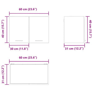vidaXL Wall Cabinet with Door Black Oak and White 60 x 31 x 40 cm