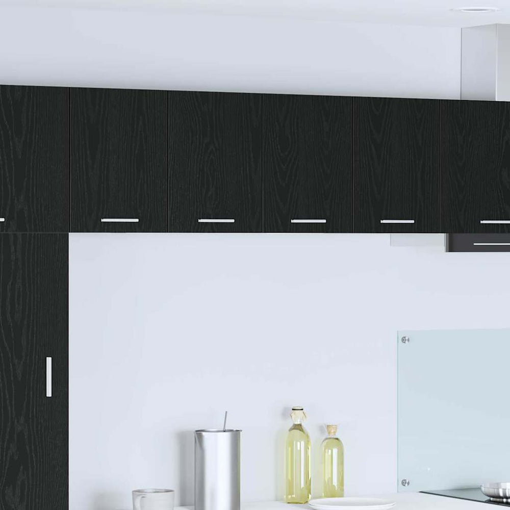 vidaXL Wall Cabinets 2 pcs Black Oak and White 60 x 31 x 40 cm