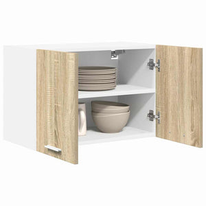 vidaXL Wall Cabinets 2 pcs Sonoma Oak and White 60 x 31 x 40 cm