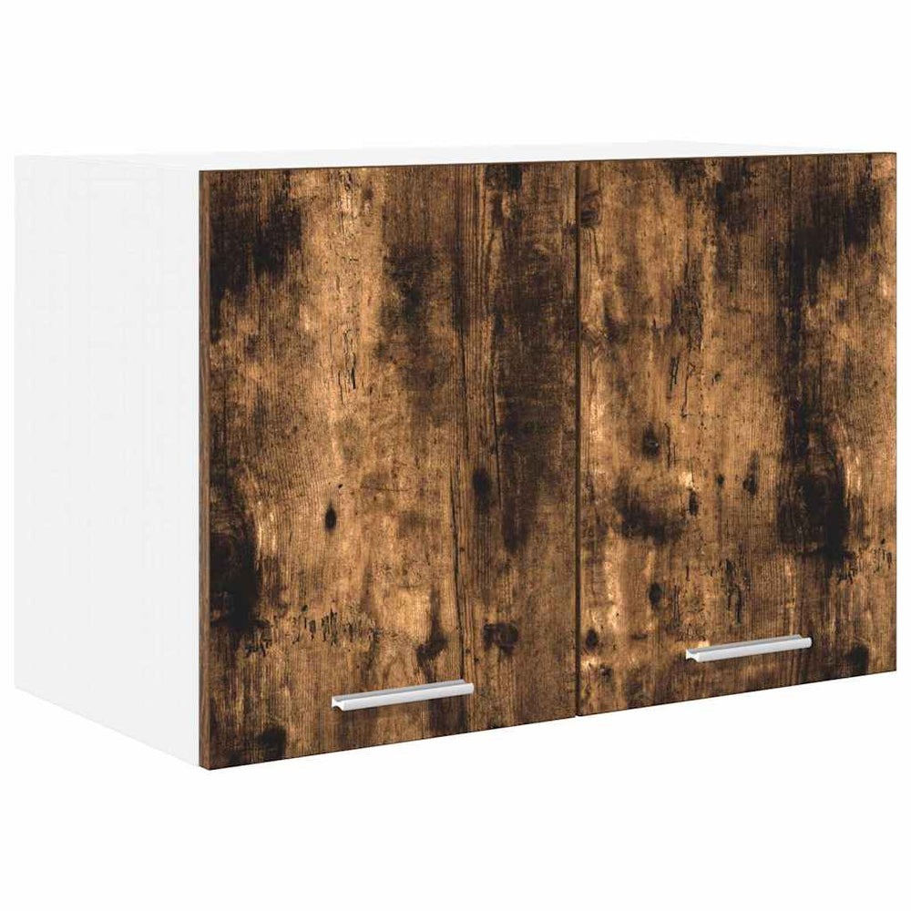 vidaXL Wall Cabinet with Door Smoked Oak and White 60 x 31 x 40 cm