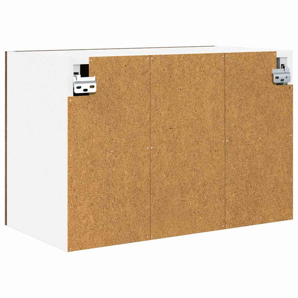 vidaXL Wall Cabinets 2 pcs Smoked Oak and White 60 x 31 x 40 cm