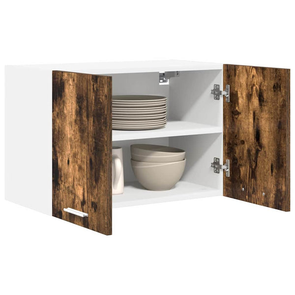 vidaXL Wall Cabinets 2 pcs Smoked Oak and White 60 x 31 x 40 cm