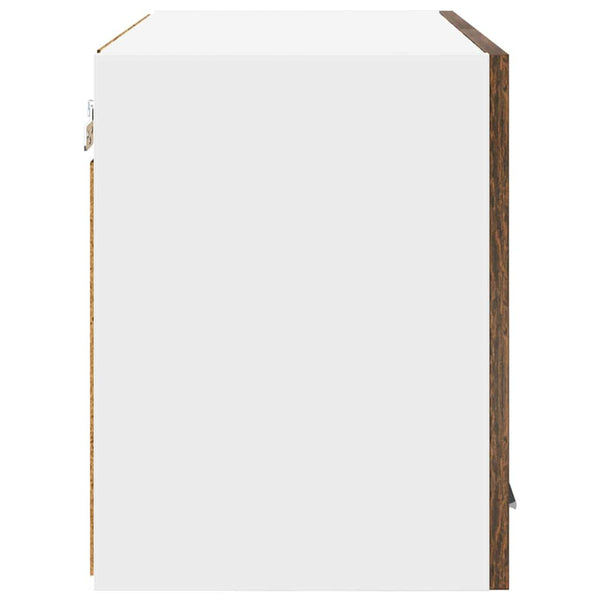 vidaXL Wall Cabinets 2 pcs Smoked Oak and White 60 x 31 x 40 cm