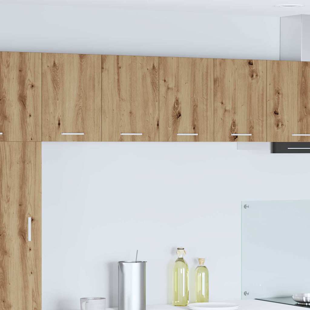vidaXL Wall Cabinet 2 pcs Artisan Oak and White 60 x 31 x 40 cm