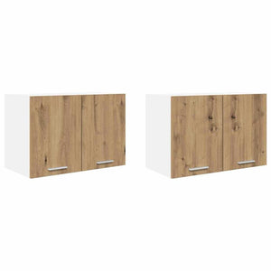 vidaXL Wall Cabinet 2 pcs Artisan Oak and White 60 x 31 x 40 cm