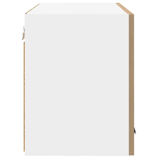 vidaXL Wall Cabinet 2 pcs Artisan Oak and White 60 x 31 x 40 cm
