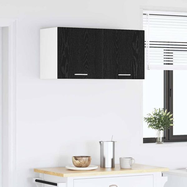 vidaXL Wall Cabinet Black Oak Look 80 x 31 x 40 cm Engineered Wood
