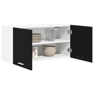 vidaXL Wall Cabinet Black Oak Look 80 x 31 x 40 cm Engineered Wood