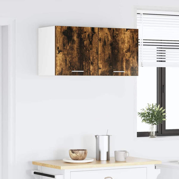 vidaXL Wall Cabinet Smoked Oak 80 x 31 x 40 cm Engineered Wood