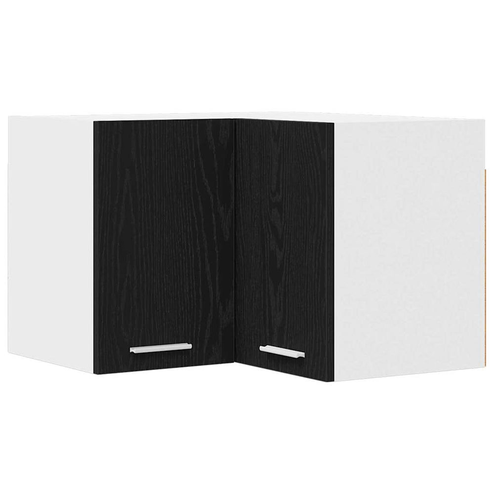 vidaXL Wall Cabinet Black Oak and White 57 x 57 x 40 cm