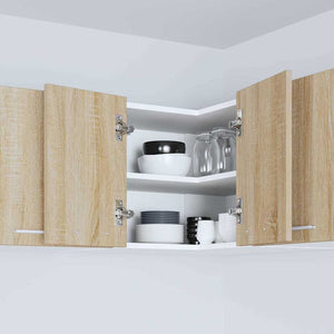 vidaXL Wall Cabinet with Storage Sonoma Oak and White 57 x 57 x 40 cm