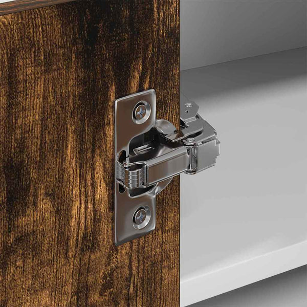 vidaXL Wall Cabinet Smoked Oak and White 57 x 57 x 40 cm