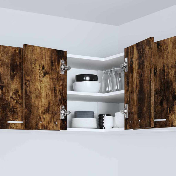 vidaXL Wall Cabinet Smoked Oak and White 57 x 57 x 40 cm