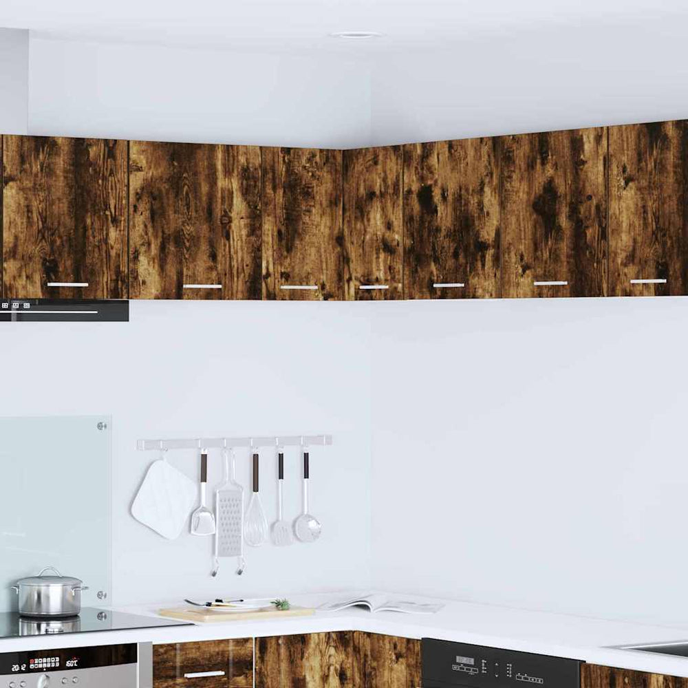vidaXL Wall Cabinet Smoked Oak and White 57 x 57 x 40 cm