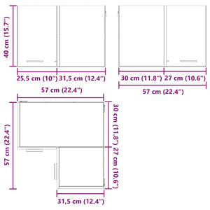 vidaXL Wall Cabinet Smoked Oak and White 57 x 57 x 40 cm