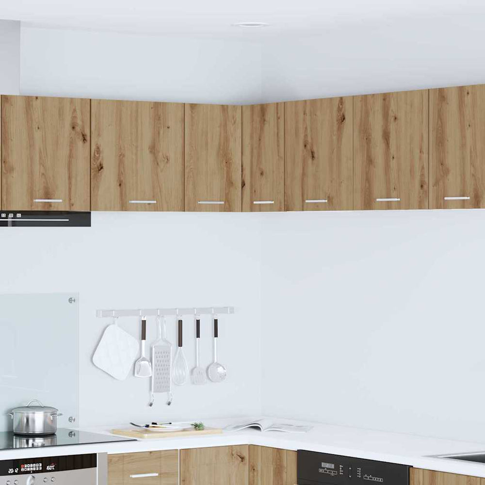 vidaXL Wall Cabinet Artisan Oak and White 57 x 57 x 40 cm