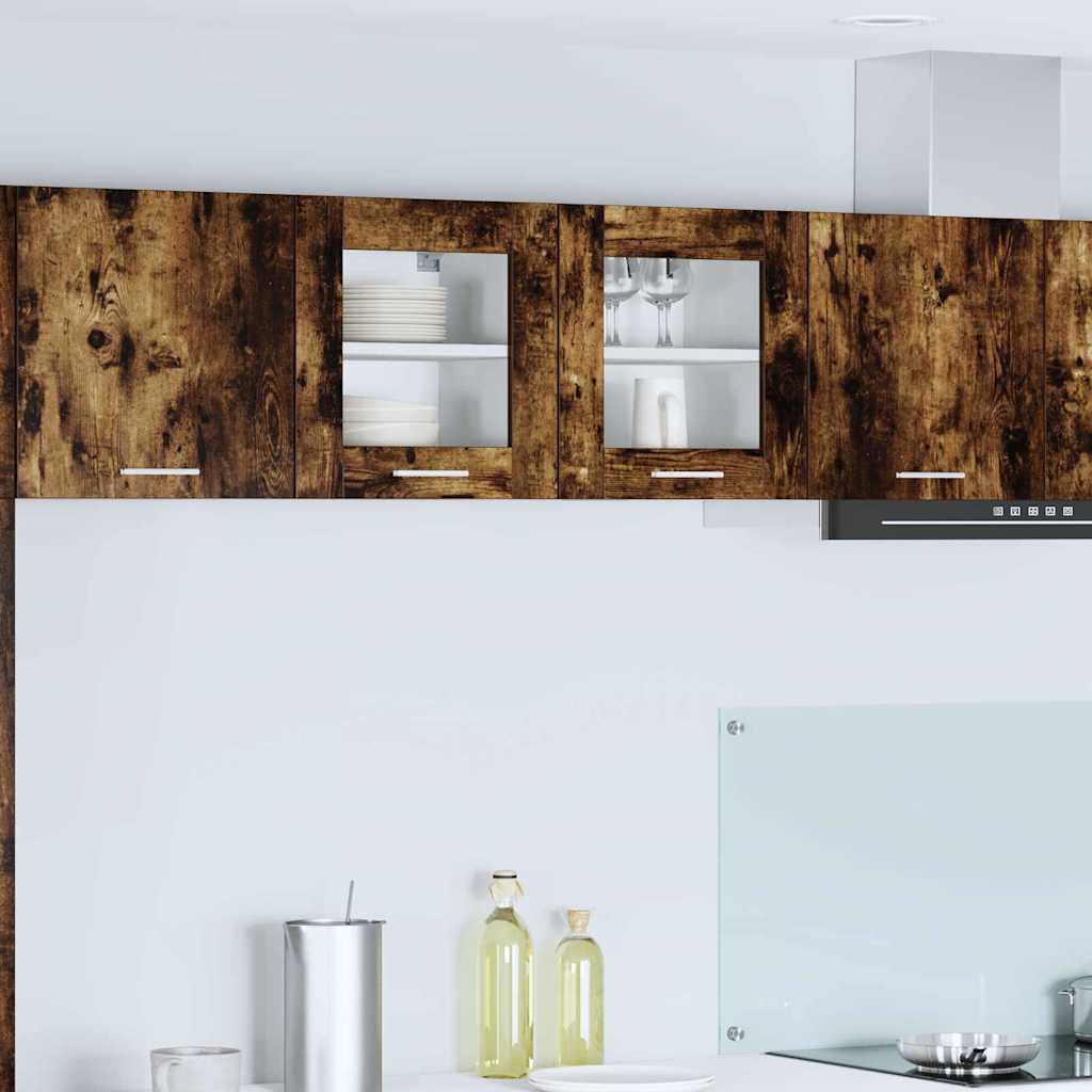 vidaXL Wall Cabinets with Door 2 pcs Smoked Oak 40 x 31 x 40 cm