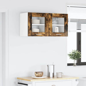vidaXL Wall Cabinets with Door 2 pcs Smoked Oak 40 x 31 x 40 cm