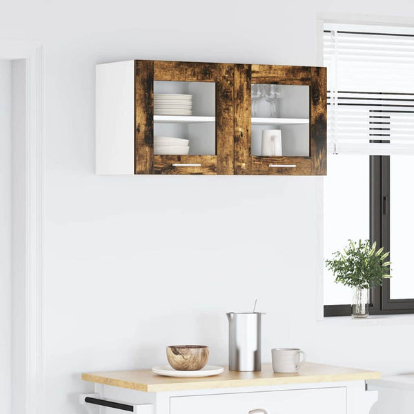 vidaXL Wall Cabinets with Door 2 pcs Smoked Oak 40 x 31 x 40 cm