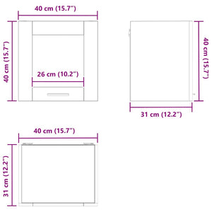 vidaXL Wall Cabinets with Door 2 pcs Smoked Oak 40 x 31 x 40 cm