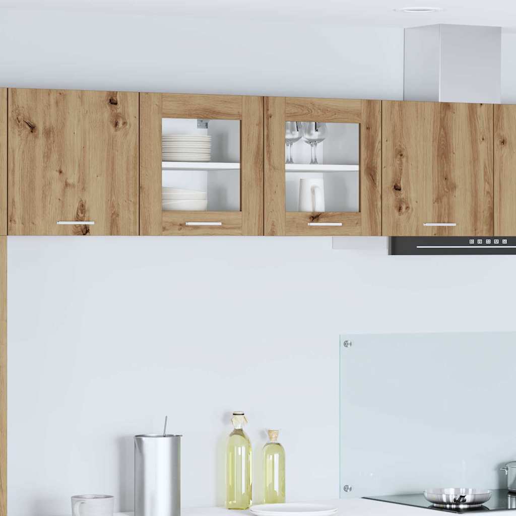 vidaXL Wall Cabinet with Door Riga 2 pcs Artisan Oak 40 x 31 x 40 cm