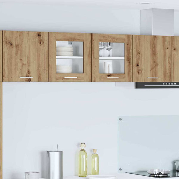 vidaXL Wall Cabinet with Door Riga 2 pcs Artisan Oak 40 x 31 x 40 cm