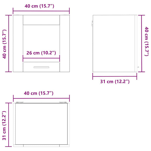 vidaXL Wall Cabinet with Door Riga 2 pcs Artisan Oak 40 x 31 x 40 cm