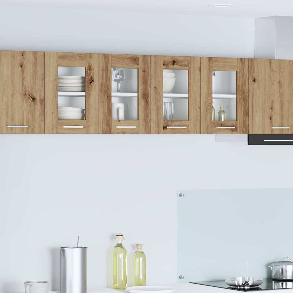 vidaXL Wall Cabinet with Door Riga 2 pcs Artisan Oak 60 x 31 x 40 cm