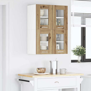 vidaXL Wall Cabinet with Door Riga 2 pcs Artisan Oak 60 x 31 x 40 cm