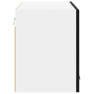 vidaXL Wall Cabinet with Door Black Oak and White 80 x 31 x 40 cm