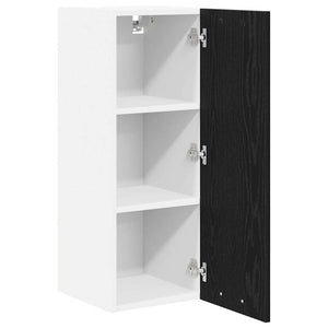 vidaXL Wall Cabinet with Door Black Oak and White 30 x 31 x 80 cm