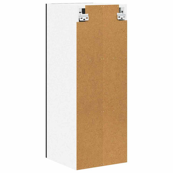 vidaXL Wall Cabinet with Door Black Oak and White 30 x 31 x 80 cm