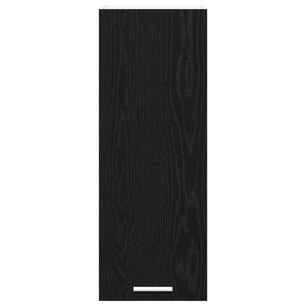 vidaXL Wall Cabinet with Door Black Oak and White 30 x 31 x 80 cm