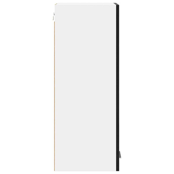 vidaXL Wall Cabinet with Door Black Oak and White 30 x 31 x 80 cm