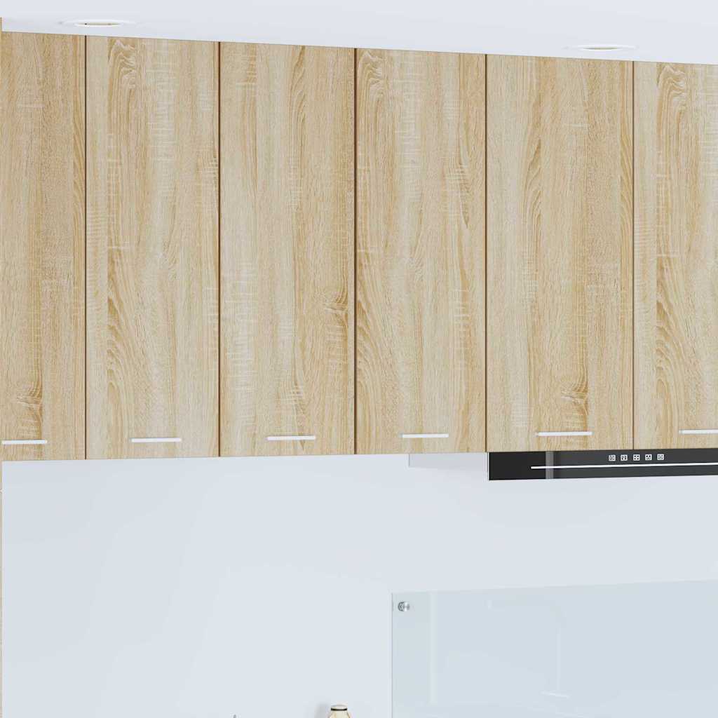 vidaXL Wall Cabinet with Storage Sonoma Oak and White 30 x 31 x 80 cm