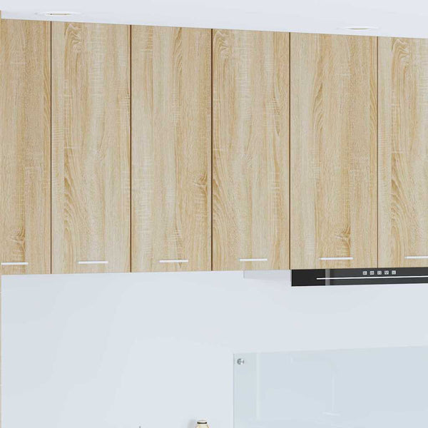 vidaXL Wall Cabinet with Storage Sonoma Oak and White 30 x 31 x 80 cm