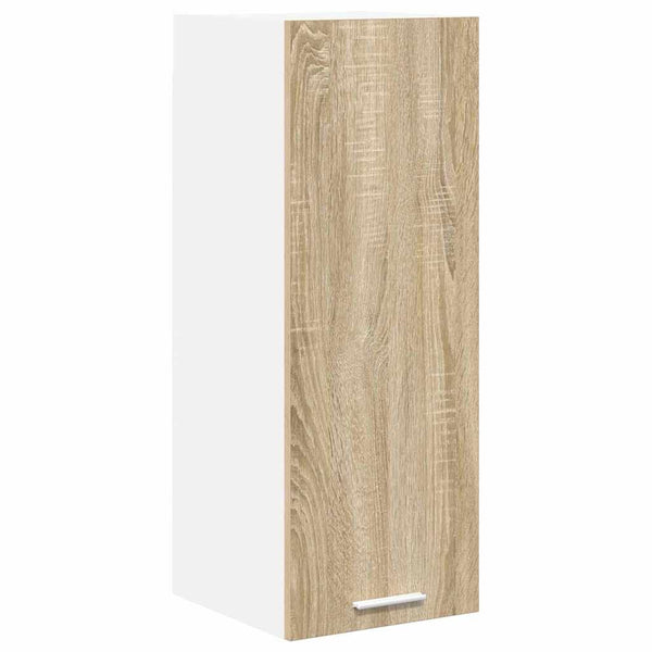vidaXL Wall Cabinet with Storage Sonoma Oak and White 30 x 31 x 80 cm