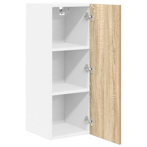 vidaXL Wall Cabinet with Storage Sonoma Oak and White 30 x 31 x 80 cm
