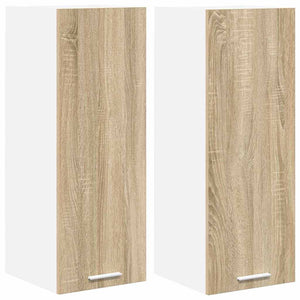 vidaXL Wall Cabinet 2 pcs Sonoma Oak and White 30 x 31 x 80 cm