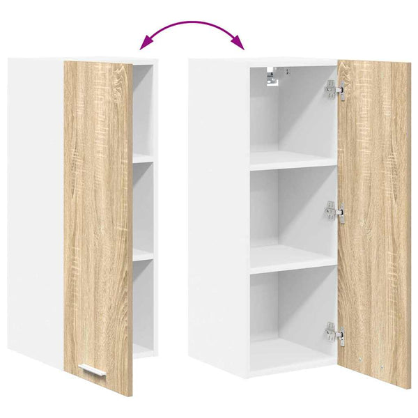 vidaXL Wall Cabinet 2 pcs Sonoma Oak and White 30 x 31 x 80 cm