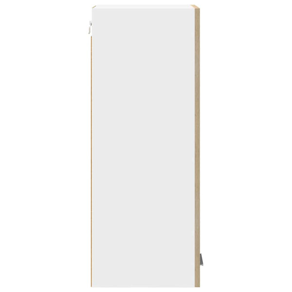 vidaXL Wall Cabinet 2 pcs Sonoma Oak and White 30 x 31 x 80 cm